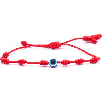 Náramek Milujeme Kameny Červený náramek osudu s allahovým okem a shamballa zapínáním 445043