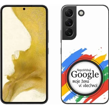 Pouzdro na mobilní telefon Gelový kryt mmCase na Samsung Galaxy S22 5G - žena ví všechno bílé pozadí