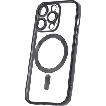 Pouzdro na mobilní telefon Silikonové TPU pouzdro Mag Color Chrome pro Apple iPhone 15 Pro, černá