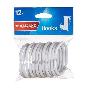 Sprchový závěs háček pro koupelnový závěs 5,7x4cm PH BÍ (12ks)