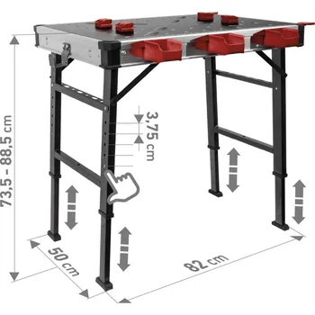 Dílenský stůl stůl pracovní skládací, 85x60cm, výška 73,5-88,5cm
