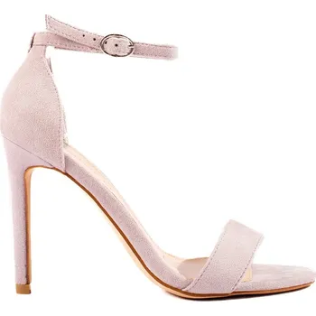 Dámské sandále Růžové semišové sandály na vysokém jehličkovém podpatku Potocki 23-20017G Velikost: 37