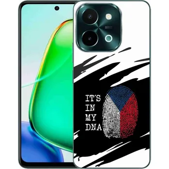 Vlajka Gelový kryt mmCase na Vivo Y28 - vlajka otisk prstu černobílé pozadí