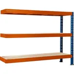Přístavek k regálu Trestles RNC 1600x1800x600, nosnost 2400 kg, 3 police Barva: oranžovo-modrá