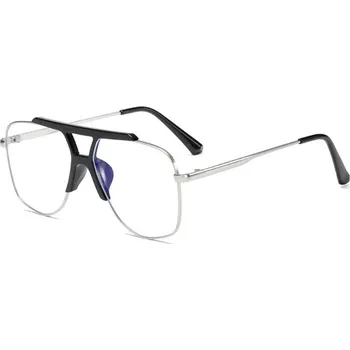 Počítačové brýle VeyRey Brýle blokující modré světlo hranaté Asa stříbrné