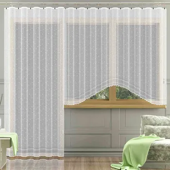 Záclona Žakarová kusová záclona CHRISTINA jednobarevná bílá, výška 160 cm x šířka 350 cm (na okno)