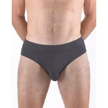 Pánské oblečení GINA pánské slipy se širším bokem, širší bok, šité, jednobarevné Eco Bamboo 71128P tm. šedá 54/56