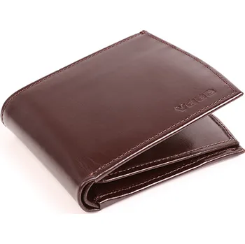 Peněženka VOOC Pohodlná pánská peněženka z pravé kůže; hnědá