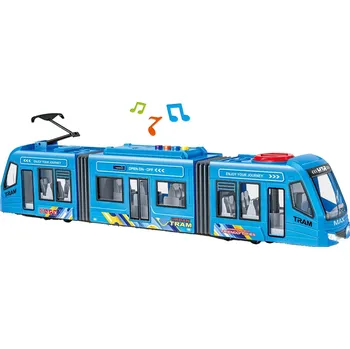 autíčko Jian Sheng Toys Tramvaj na setrvačník s efekty 42 x 6,5 x 9 cm modrá