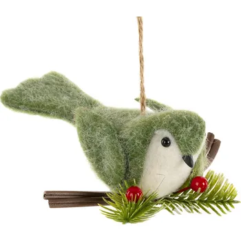 Vánoční ozdoba VÁNOČNÍ DEKORACE BIRDIE SADA 12KS 8X17 CM ZELENÁ