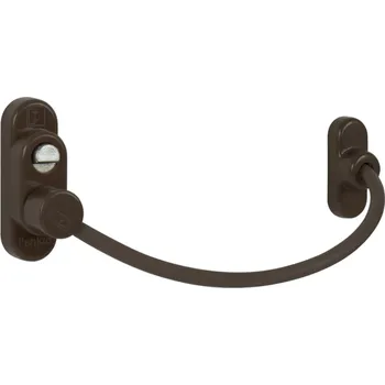 Dveřní kování MP KOVÁNÍ PD - Lankový zámek na okno s pojistkou Povrch: Tmavě hnědá