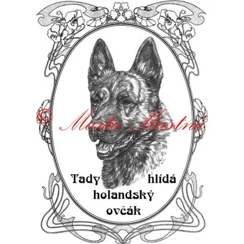 Cedulka holandský ovčák ovál - Bez samolepicí vrstvy