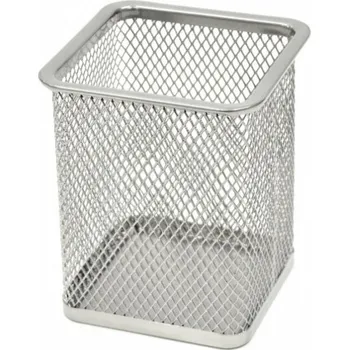 Hranatý stojánek na tužky - stříbrný - DKL1766