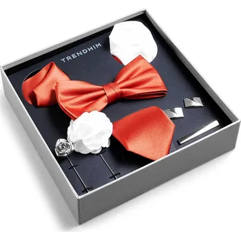 Dárková krabička s doplňky k obleku | Sada v terakotové, bílé a stříbrné barvě - Trendhim