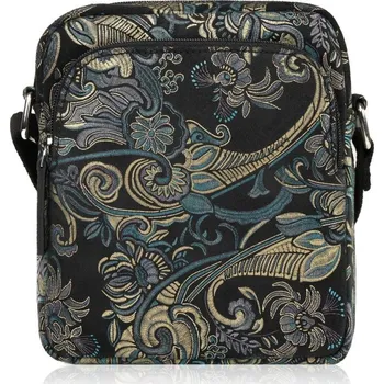 Kabelka Paolo Peruzzi Dámská crossbody přes rameno vintage PAOLO PERUZZI; černá se vzorem