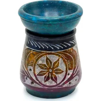 Aroma lampa Mastková aromalampa 8 cm – ručně zdobená vícebarevná lampička z přírodního kamene