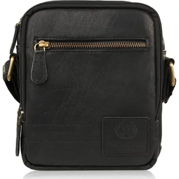 Paolo Peruzzi Pánská hnědá kožená taška přes rameno vintage Paolo Peruzzi; černá