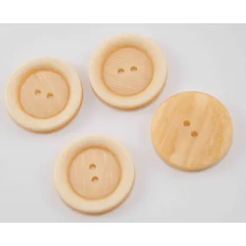 Knoflík Dírkový knoflík - béžový melír - průměr 2,8 cm