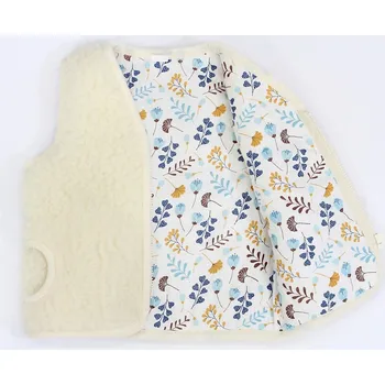 Dámská vesta Merino Dětská vesta z ovčí vlny - slonová kost, se vzorem Věk: 6-8 roků