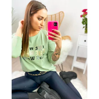 Dámské tričko Top s 3/4 rukávem ve světle zelené barvě, VELIKOST UNI ( S, M , L )