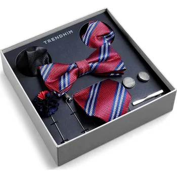 Dárková krabička Dárková krabička s doplňky k obleku | Pruhovaná červenočerná sada - Trendhim