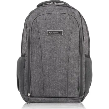 Městský batoh Paolo Peruzzi Městský batoh na notebook do práce i školy, cestovní, voděodolný; šedá