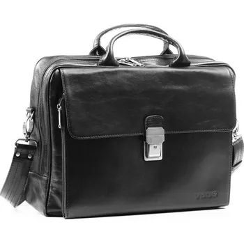 Pánská aktovka VOOC Aktovka z pravé kůže Prestige na notebook VOOC; černá