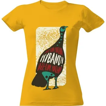 Dámské tričko Tričko s potiskem MyBand dámské žluté dámské