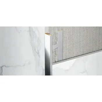 Stavební profil ZK/6 - profil pro venkovní roh, délka 270 cm, mosaz pochromovaná 88114