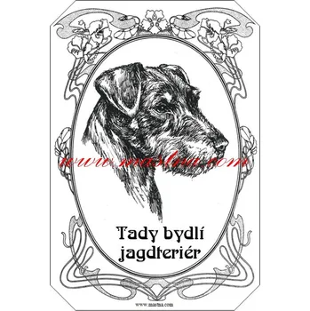 Cedulka jagdteriér - německý lovecký teriér, ovál - Bez samolepicí vrstvy