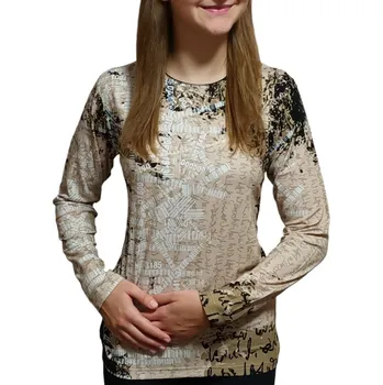 Dámská halenka Halenka Pratto béžová s černým vzorem (čárkový kód) velikost pratto: 50