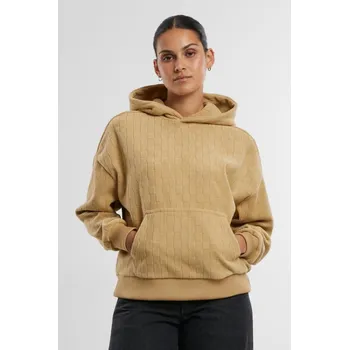Dámská mikina Ladies Jacquard Velvet Oversized Hoodie - unionbeige XS