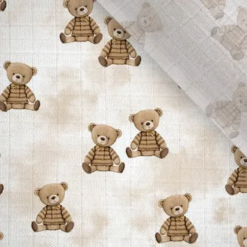 Takoy plenkový bambusový mušelín plyšový hnědý medvídek bílá metráž