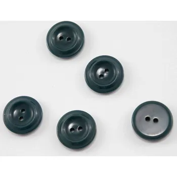 Knoflík Dírkový knoflík - tmavě zelený - průměr 1,6 cm