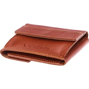 Peněženka VOOC Praktická kožená peněženka Vintage VOOC; koňak