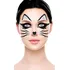 Karnevalová maska Fiestas Guirca Flitrová nalepovací maska kočka 20 x 20 cm černá/stříbrná
