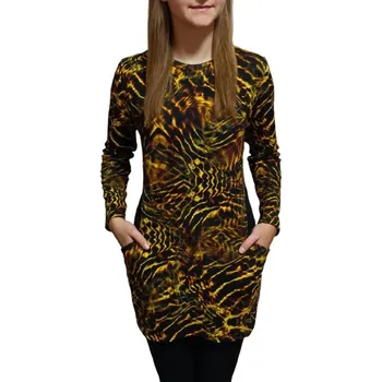 Dámská tunika Tunika Sabatti černá se zlatým vzorem a kapsami Velikosti Sabatti: 50