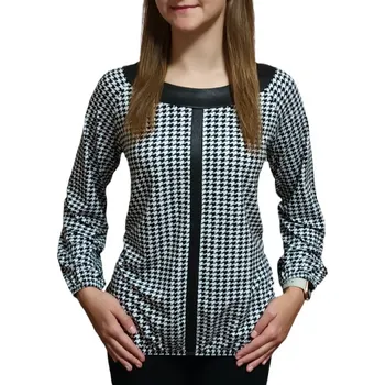 Dámská halenka Halenka Sabatti bílá s černým vzorem styl romantika Velikosti Sabatti: 48