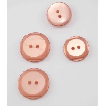 Knoflík Dírkový knoflík - tmavá lososová - průměr 2 cm