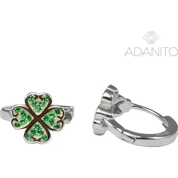 Náušnice Stříbrné náušnice kroužky čtyřlístek