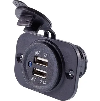 CARCOMMERCE (POLAND) | Nabíječka 12/24V s krytem, 2x USB (3,1A), 63210
