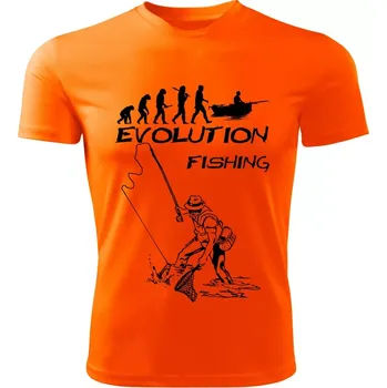 Evolution FISHING dětské tričko oranžové 158 (dětské tričko EVOLUTION FISHING rybaření)