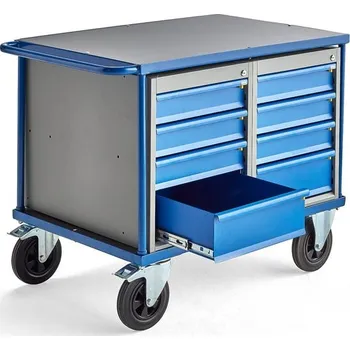 Dílenský vozík MOBILE, 8 zásuvek, 1000x700 mm