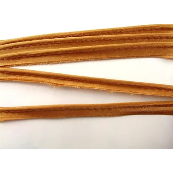 Saténový výpustek - světle hnědá - šířka 1,4 cm