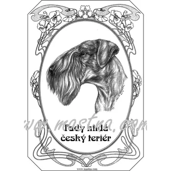 Cedulka český teriér secesní 2 - Bez samolepicí vrstvy