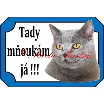 Cedulka kočka britská modrá - Bez samolepicí vrstvy
