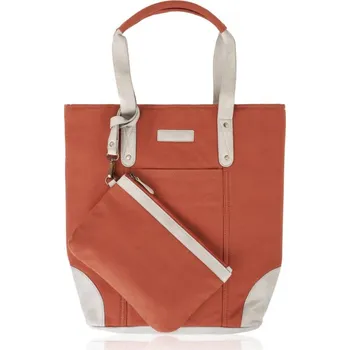 Paolo Peruzzi Velká dámská shopper taška s doplňkovou taštičkou na kosmetiku Peruzzi; oranžová