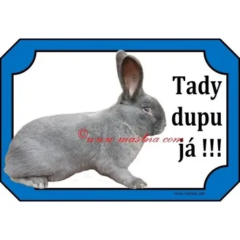 Cedulka králík moravský modrý 2 - Bez samolepicí vrstvy