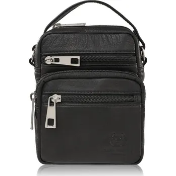 Paolo Peruzzi Menší pánská kožená taška přes rameno Paolo Peruzzi; černá