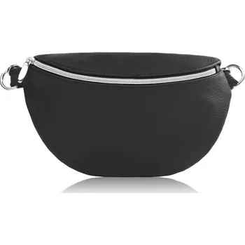 Kabelka Abruzzo Dámská kožená kabelka do pasu, crossbody přes rameno Abruzzo černá